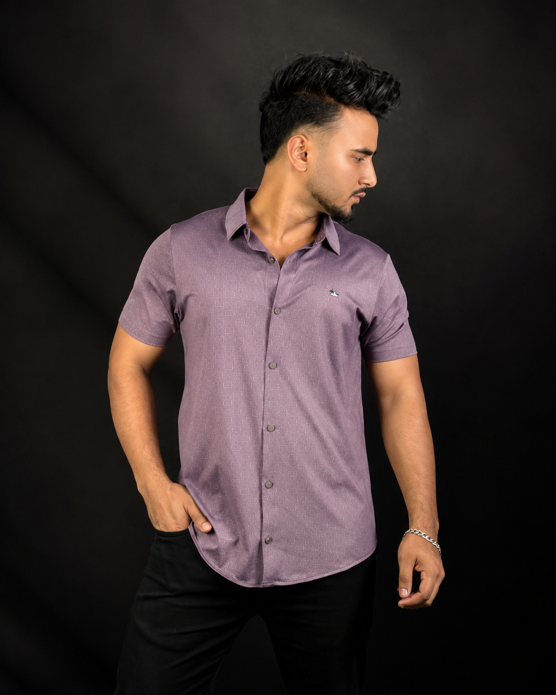 Lavender Colour Half Slevee Shirt |CHS