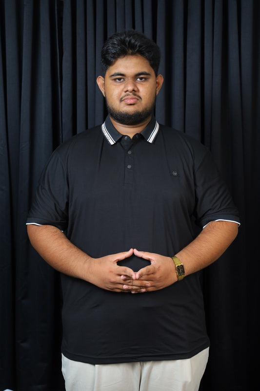 Black Colour Hsl Polo T-Shirt |Plus