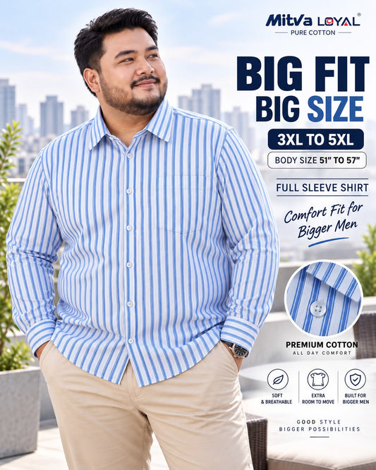 White Blue Stripe Shirt |PCS