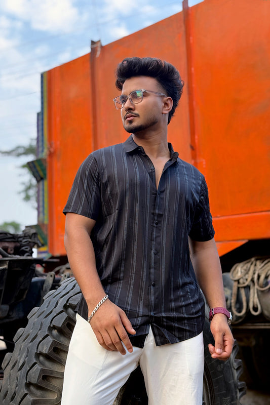 Black Colour Half Slevee Shirt
