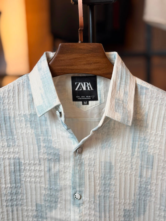 Ice Blue Printed Shirt-Marvel