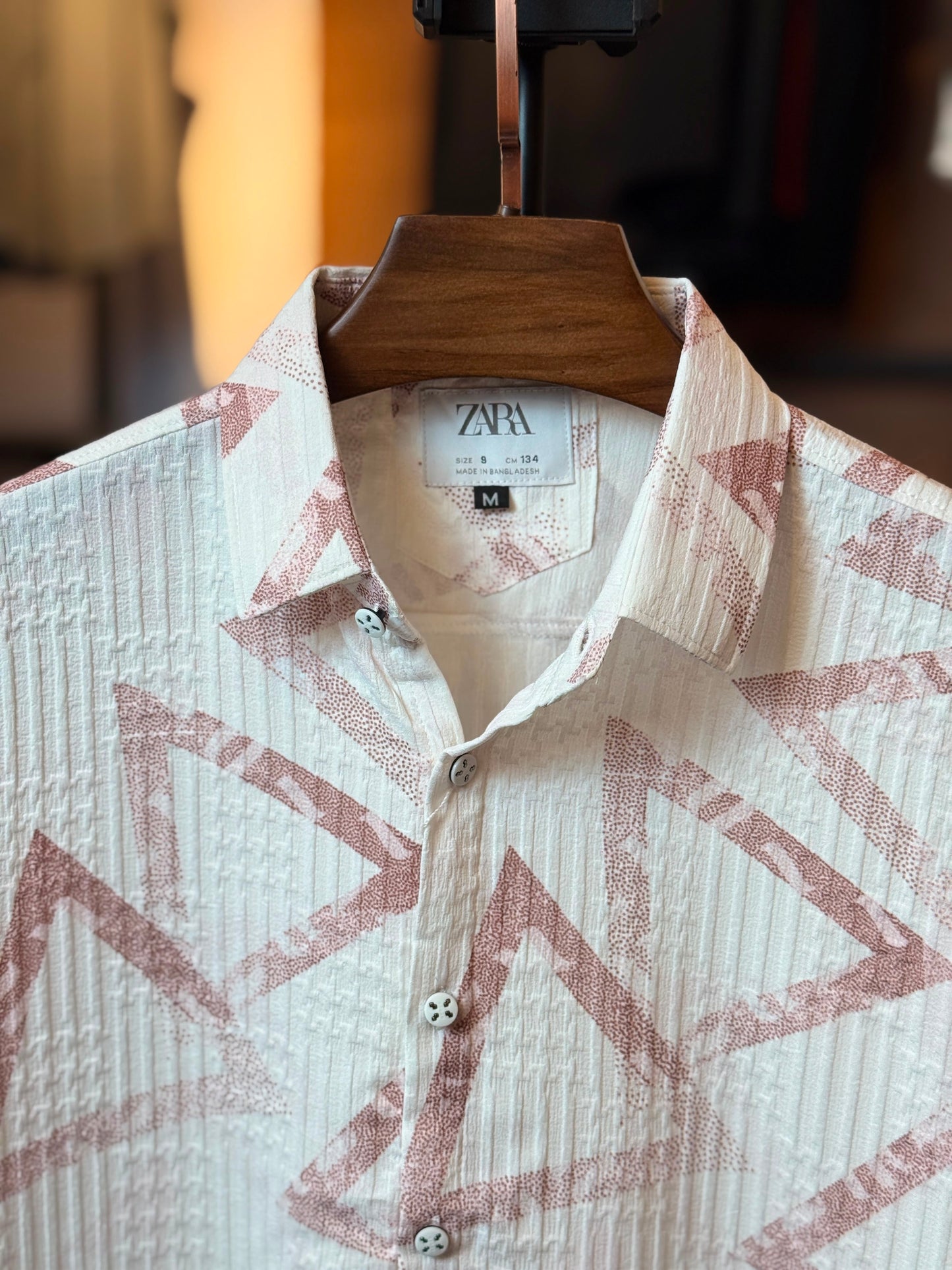 Maroon White Printed Shirt-Triangle