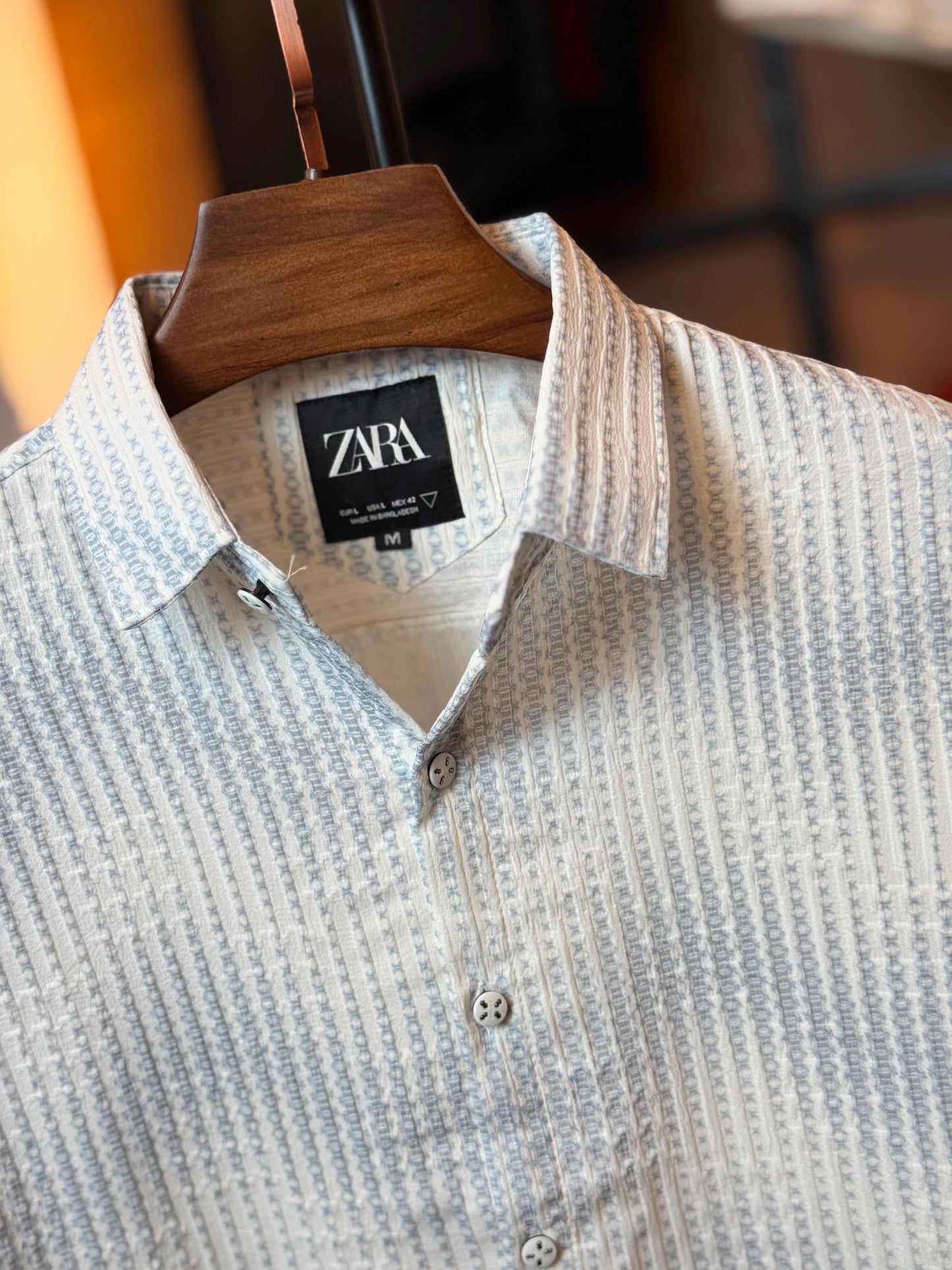Blue White Printed Shirt -Star