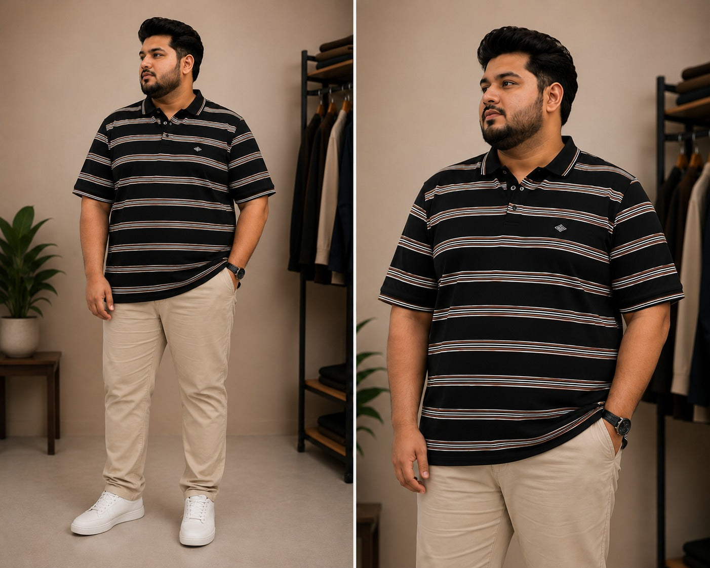 Black Colour Ufs Polo T-Shirt |Plus