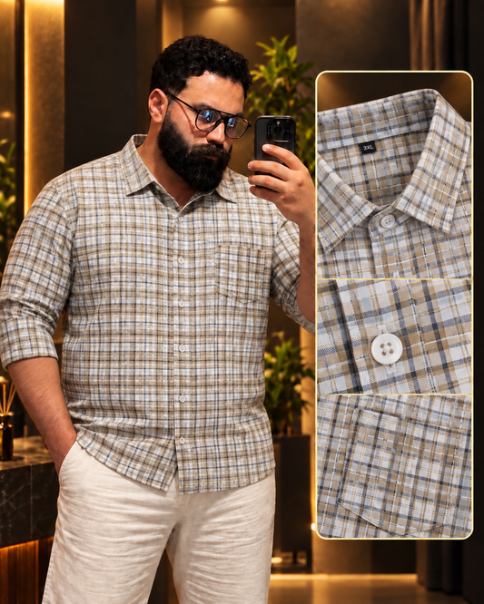 Cream Ash Stripe Shirt |PSS