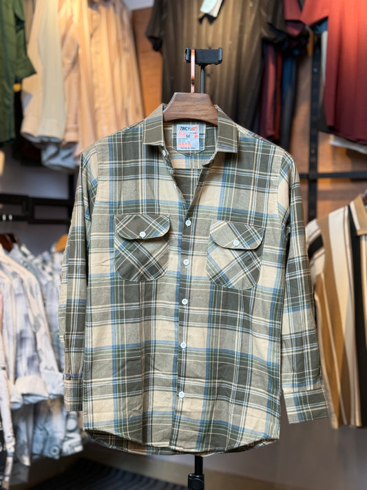 Olive Cream Check Shirt |CS4