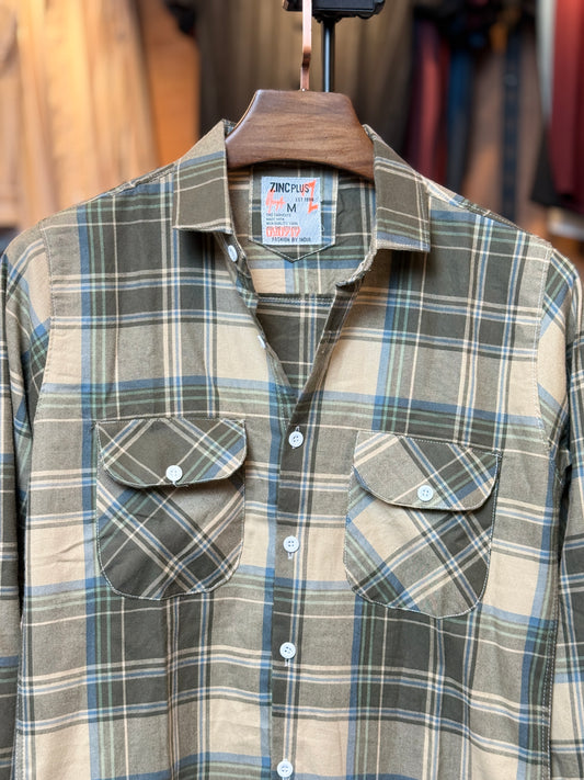 Olive Cream Check Shirt |CS4