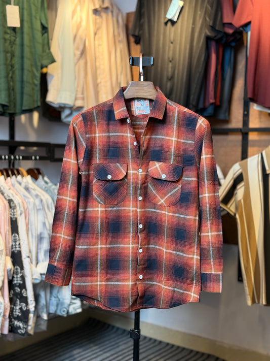 Orange Black Check Shirt |OS1