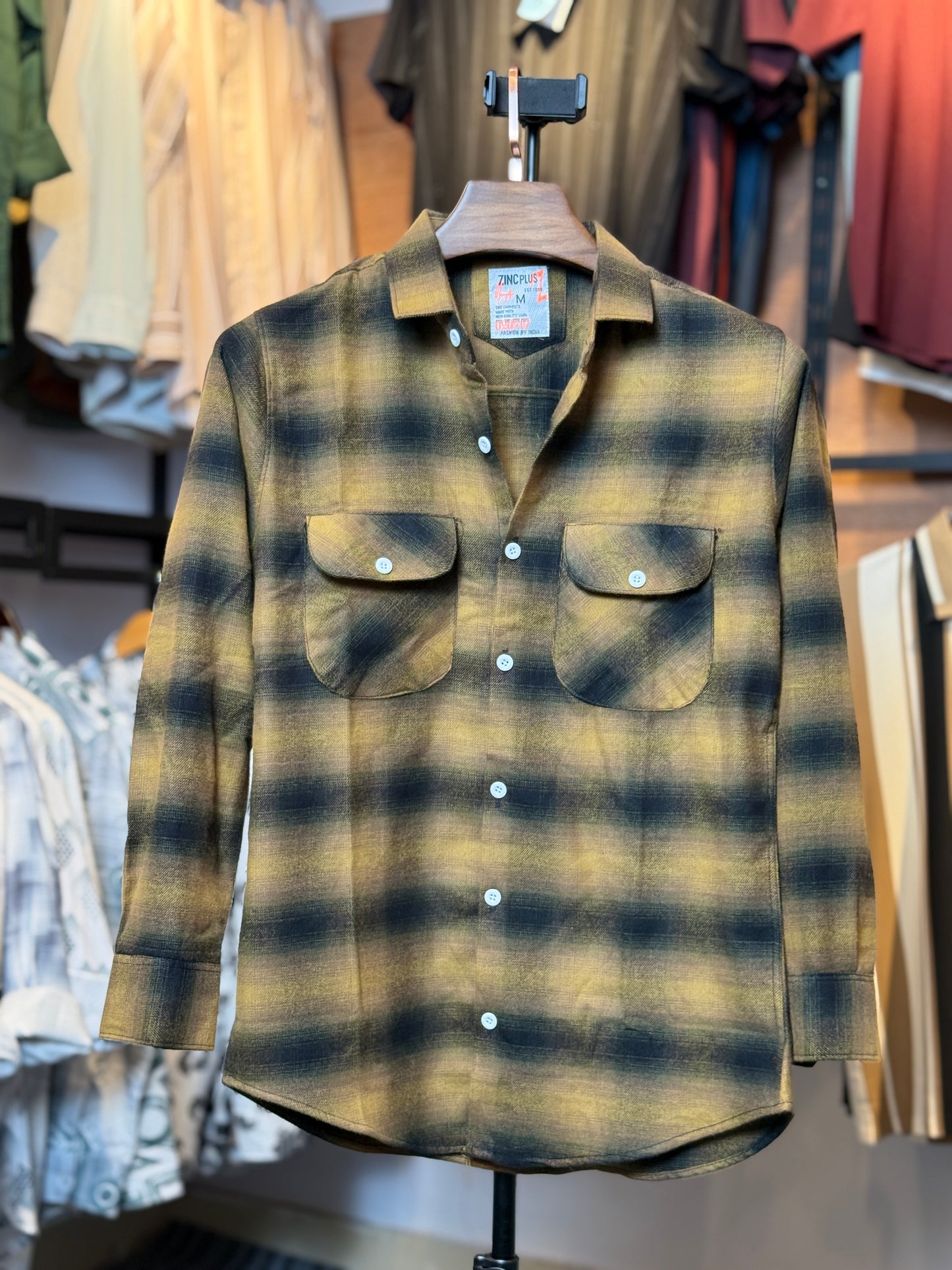Golden Colour Check Shirt |GS1