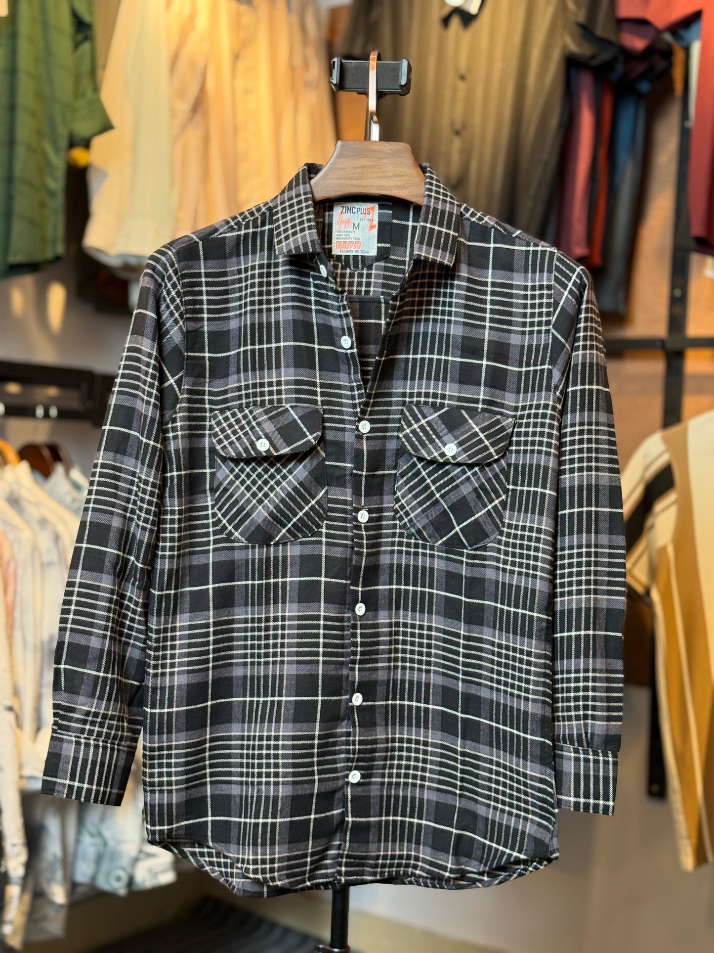 Black Colour Check Shirt |BS1