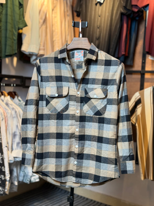 Ash Cream Check Shirt |CS3