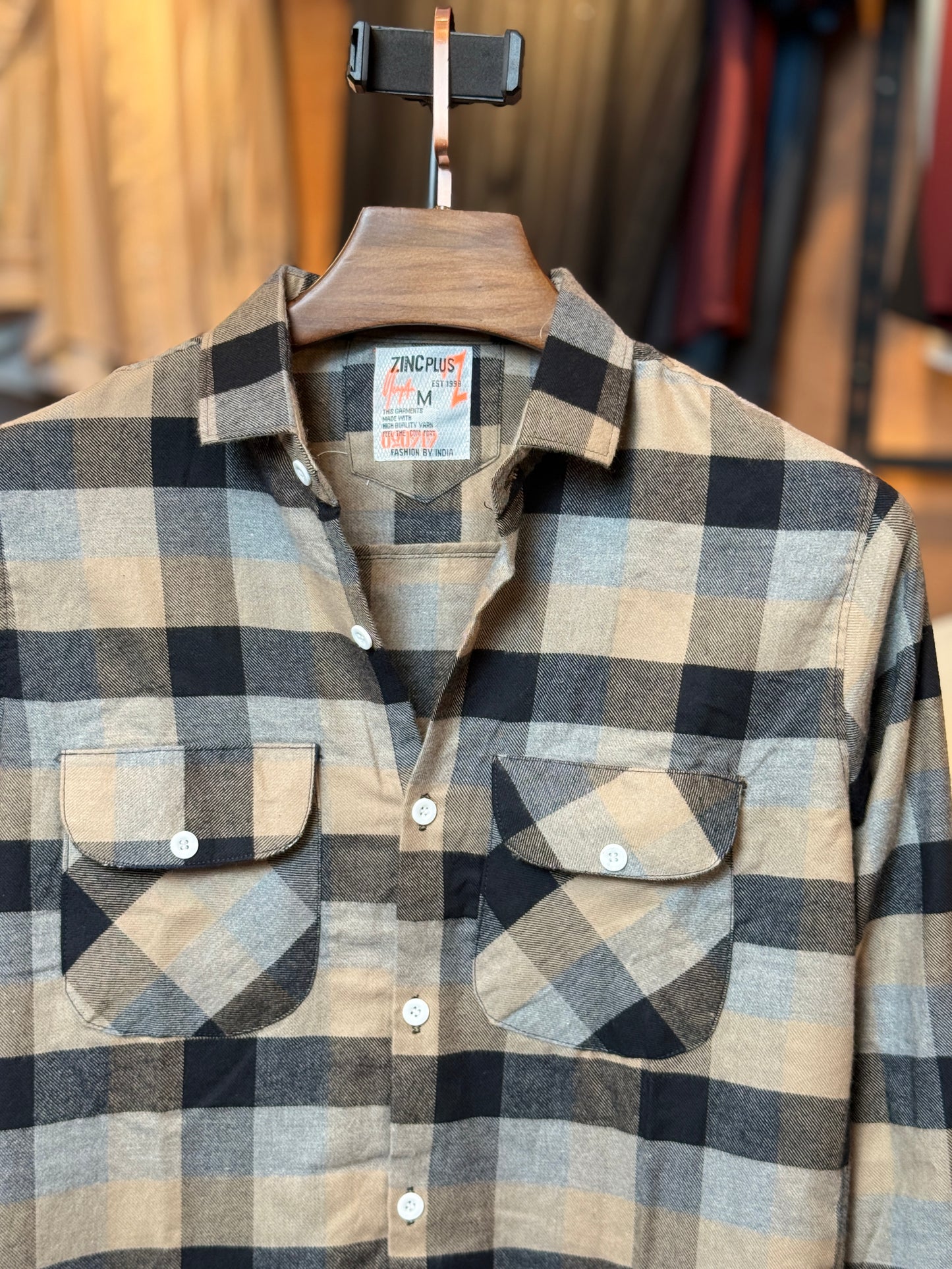 Ash Cream Check Shirt |CS3