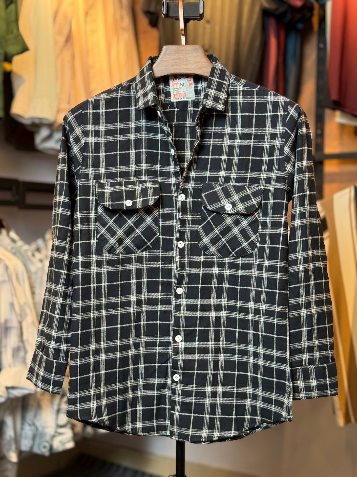 Black Colour Check Shirt |BS2