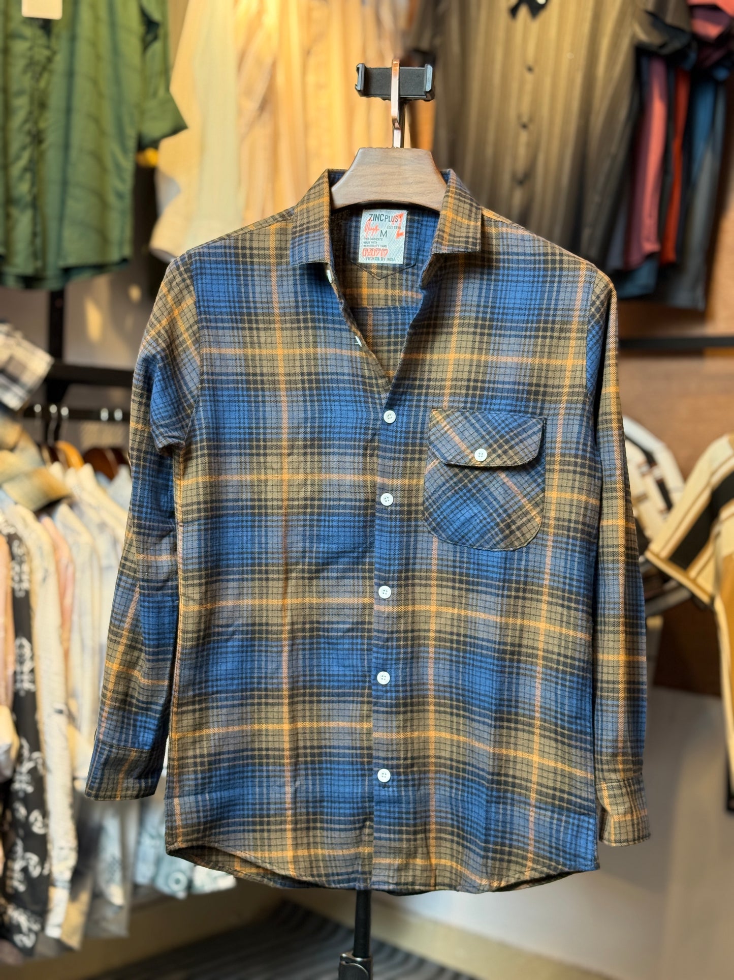 Blue Golden Check Shirt |BL3