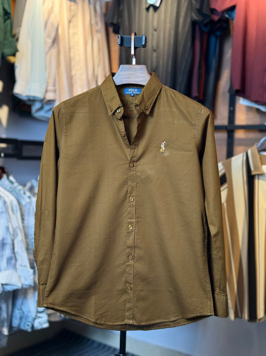 Golden Olive Colour Formal Shirt |oxford