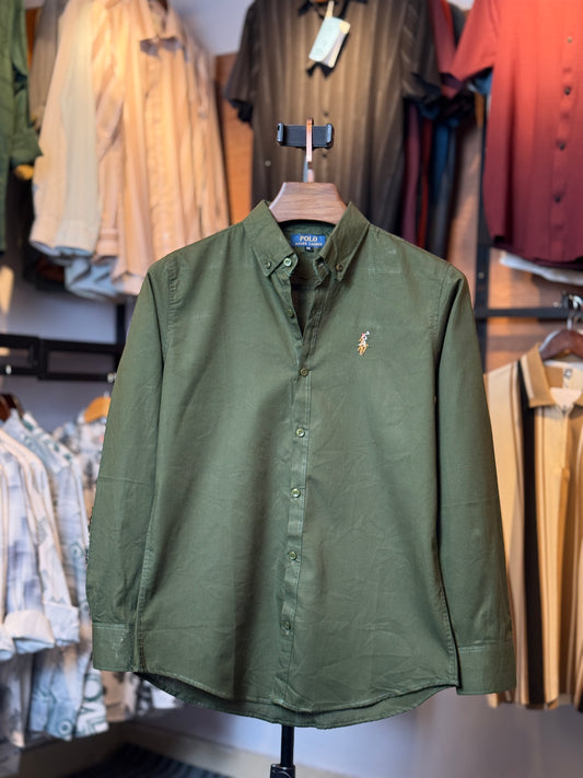 Olive Colour Formal Shirt |oxford
