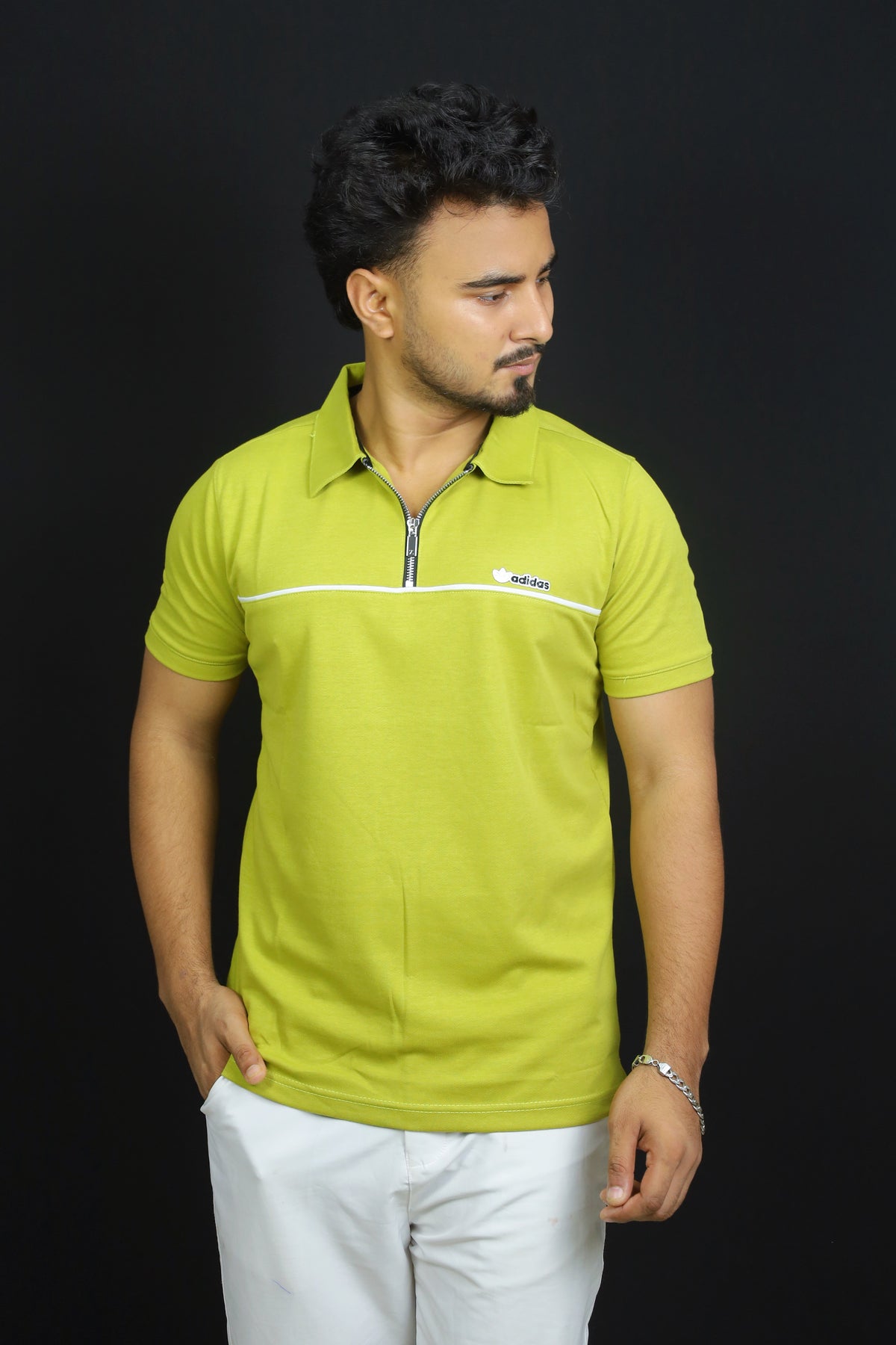 Yellow Green Colour Polo T-Shirt |adidas