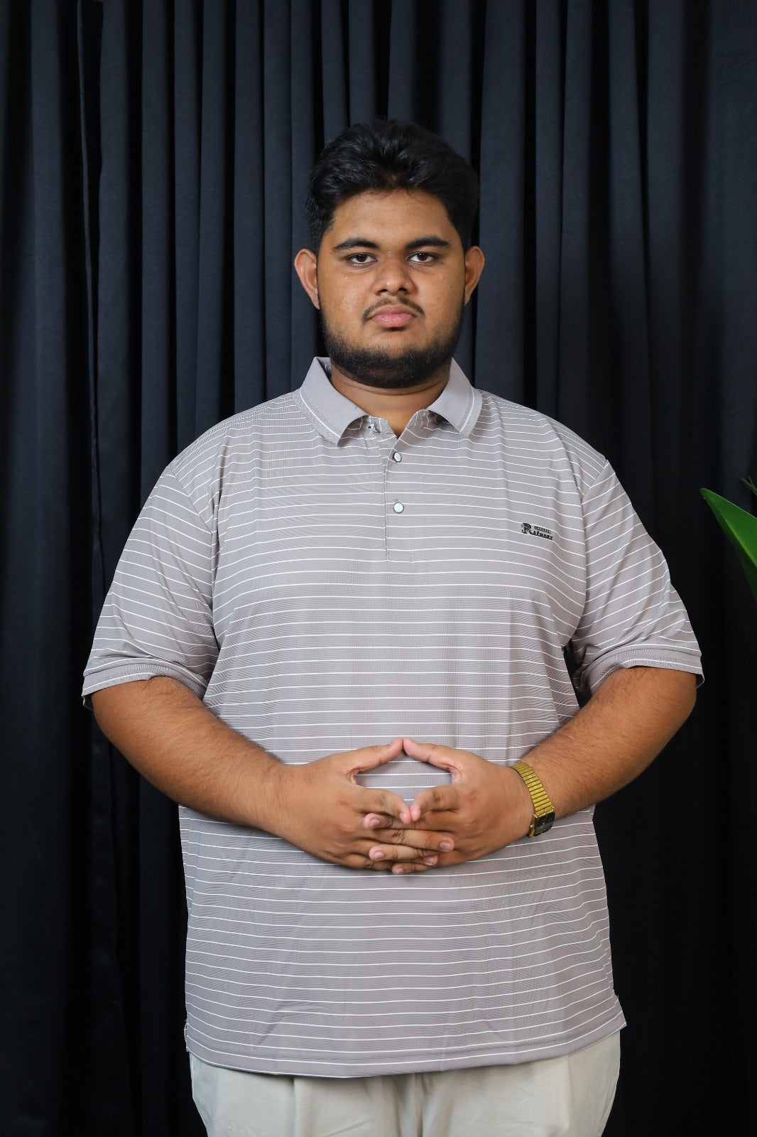 Purple Stripe Polo T-Shirt |THF