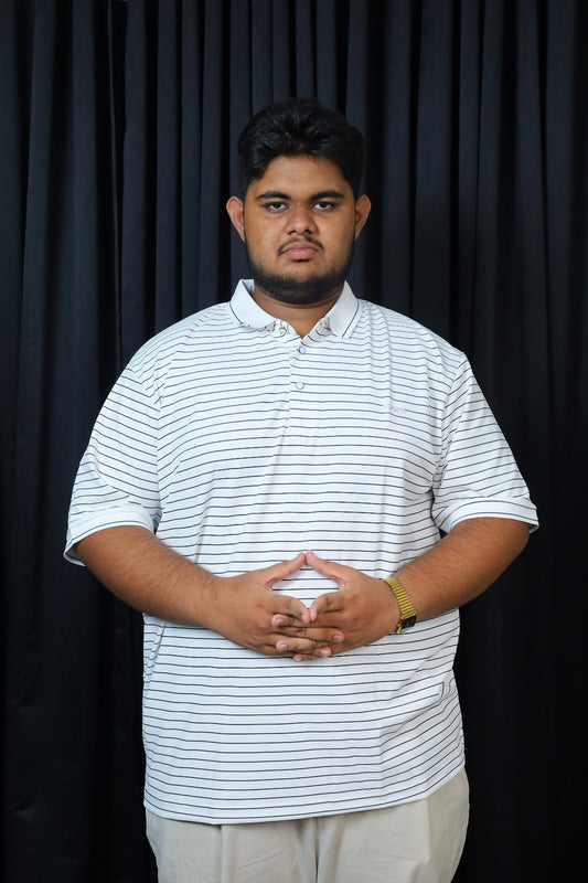 White Stripe Polo T-Shirt |THF