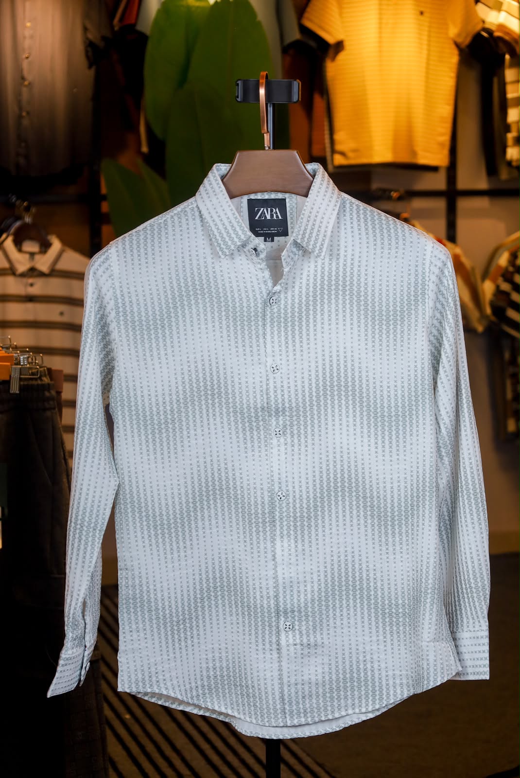 Olive White Printed Shirt |Star