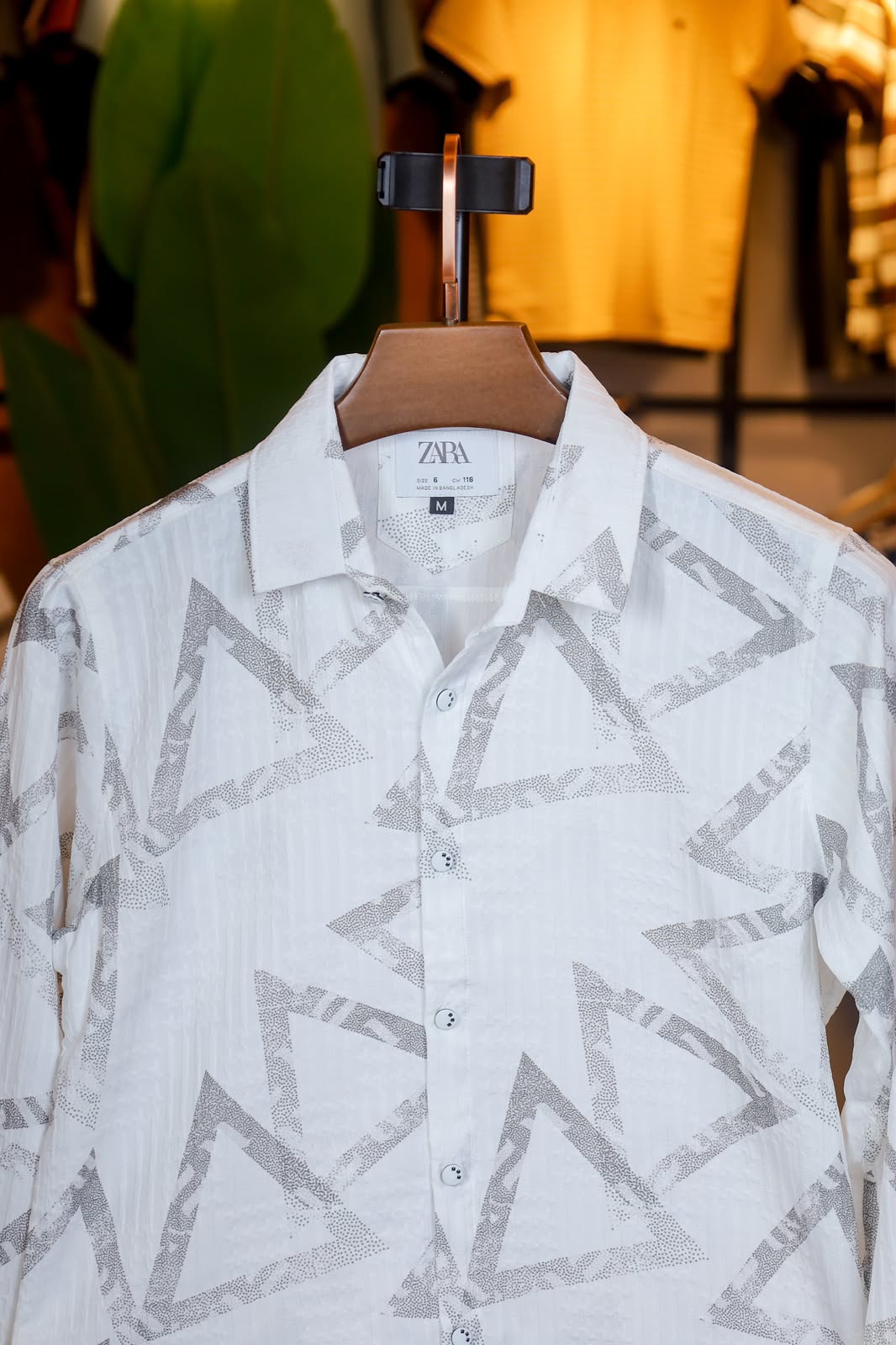 Ash White Printed Shirt |Triangle