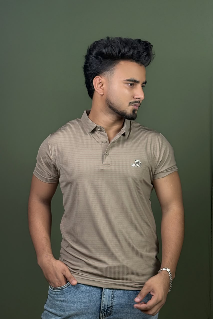 Khaki Colour Polo T-Shirt|VR