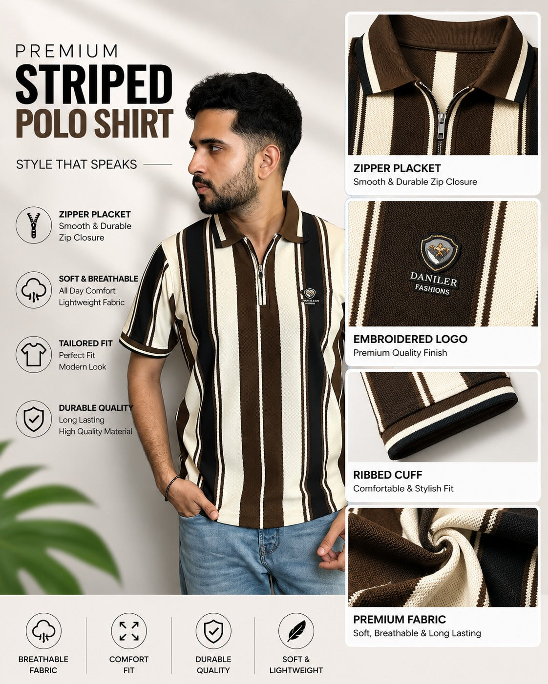 Chocolate Contrast Polo T-Shirt |CNX