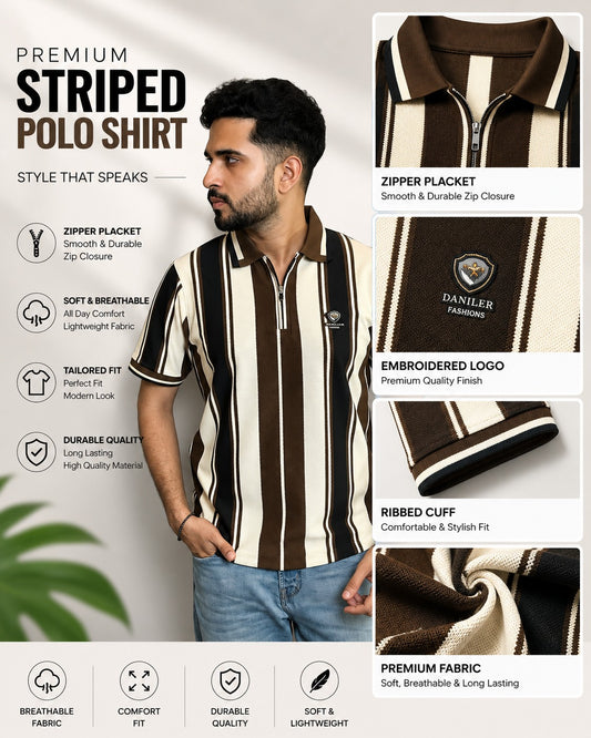 Chocolate Contrast Polo T-Shirt |CNX