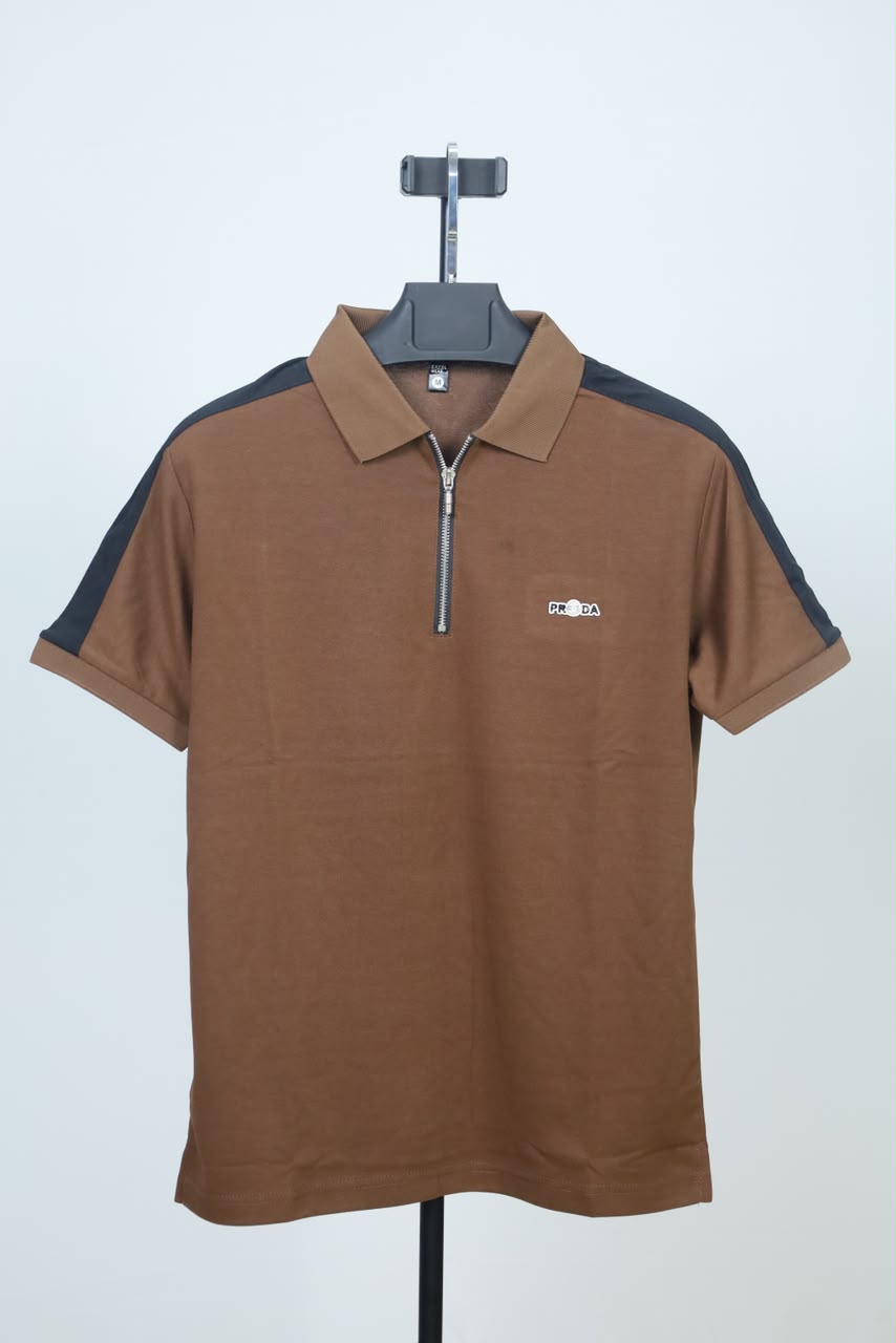 Chocolate Colour Polo T-Shirt |Prada