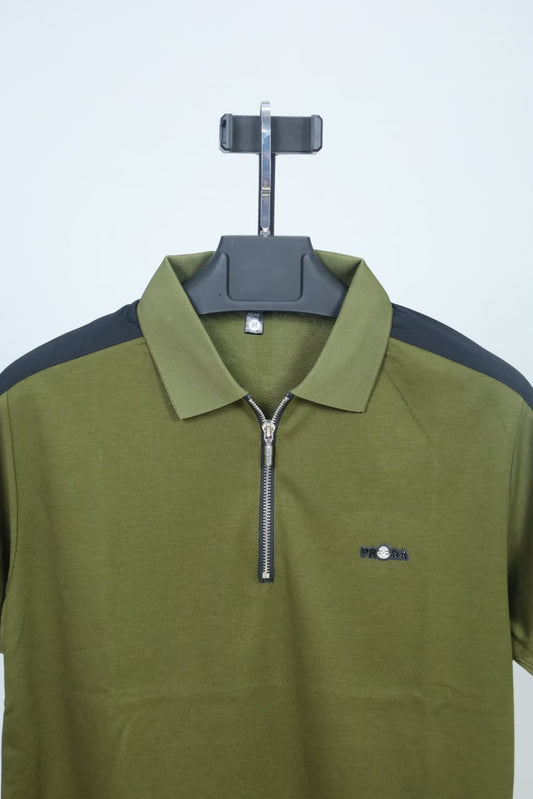 Olive Colour Polo T-Shirt |Prada