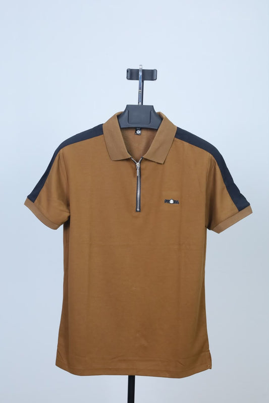 Coffee Colour Polo T-Shirt |Prada