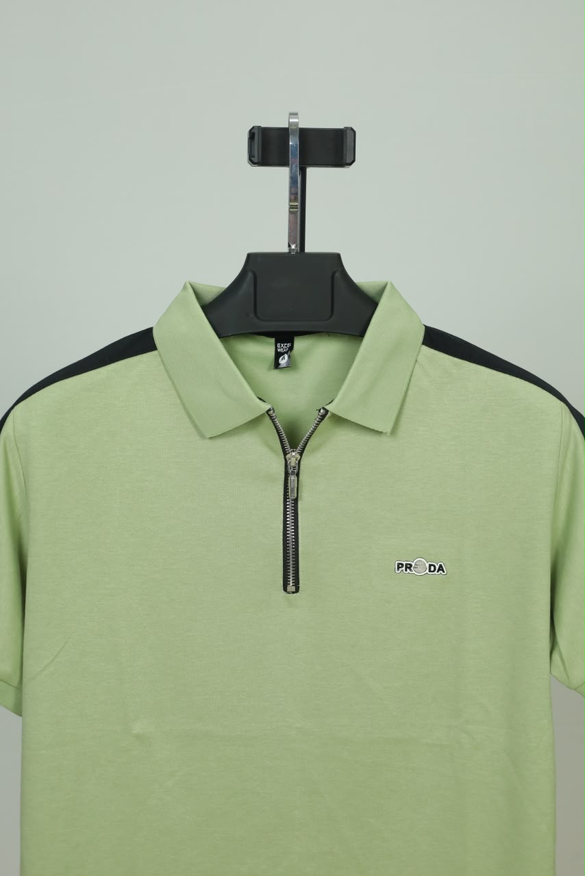 Mint Colour Polo T-Shirt |Prada