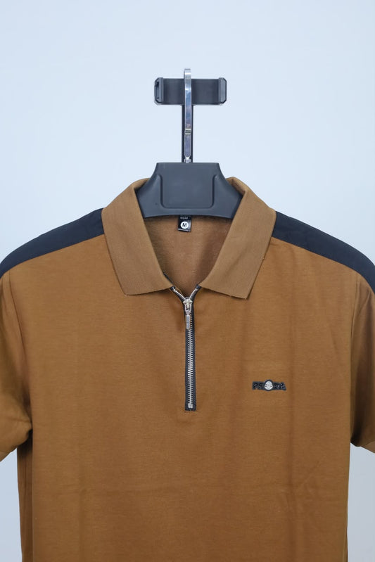 Coffee Colour Polo T-Shirt |Prada