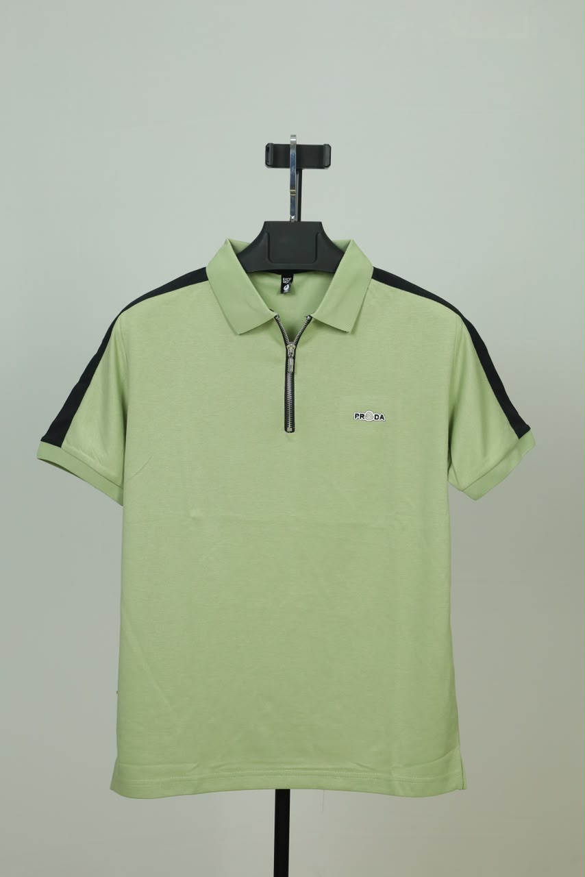 Mint Colour Polo T-Shirt |Prada