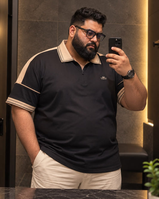Black Colour Polo T-Shirt-ARM