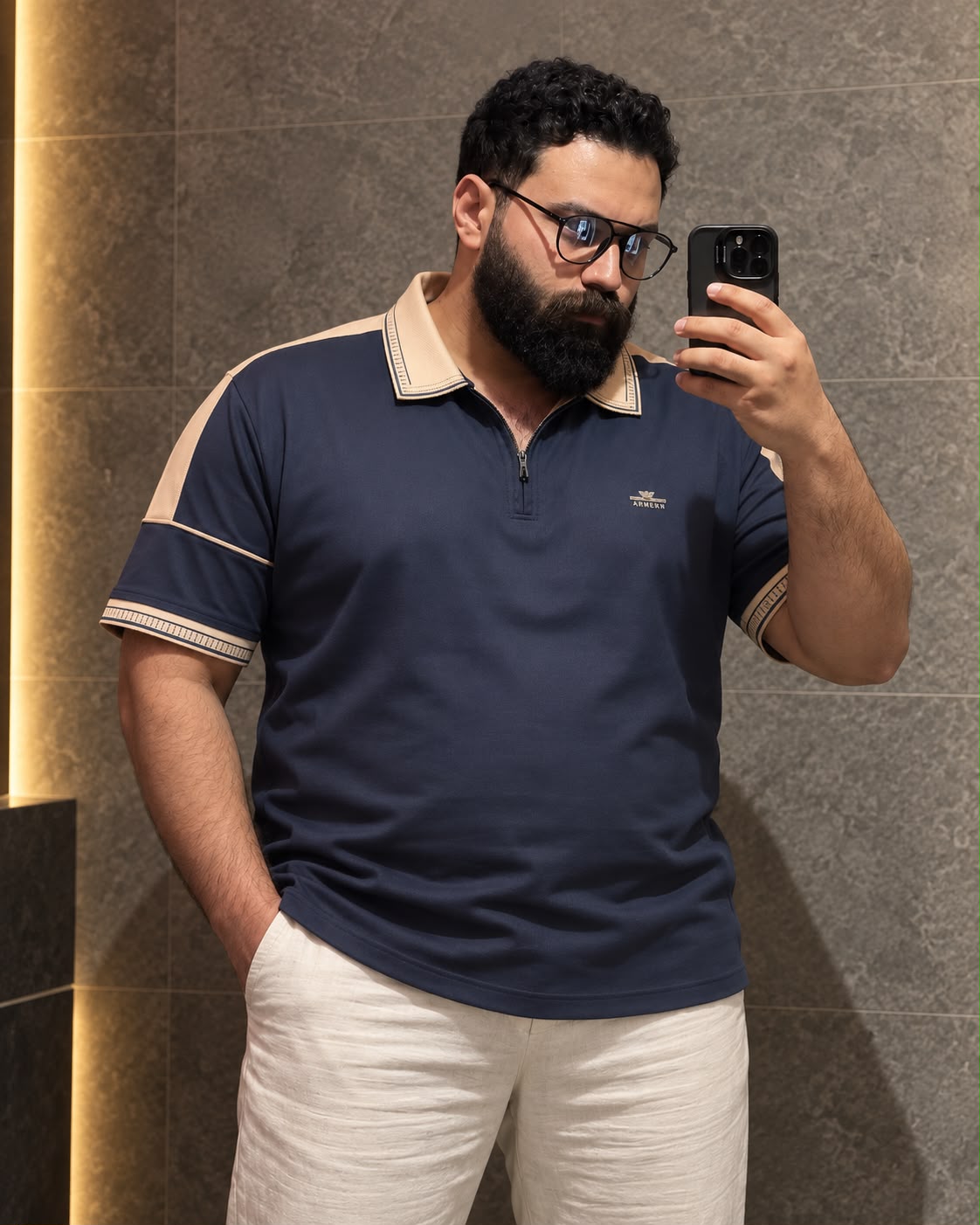 Nevy Blue Colour Polo T-Shirt-ARM