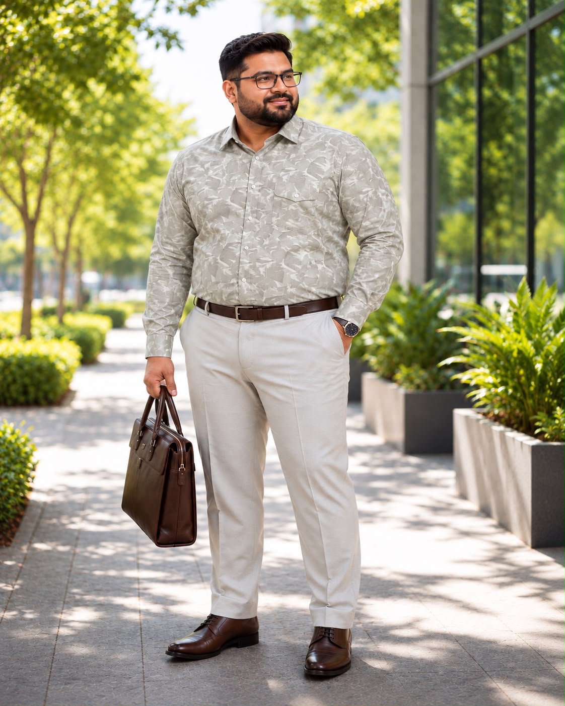 Ash Colour Printed Shirt-PPS