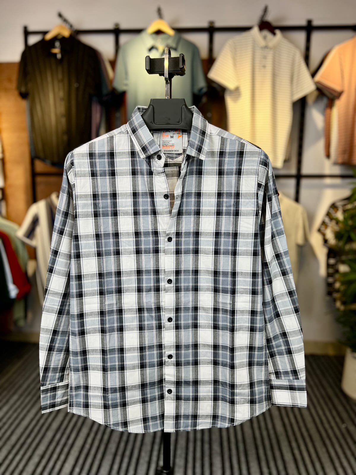 White And Blue Colour Check Shirt | ck