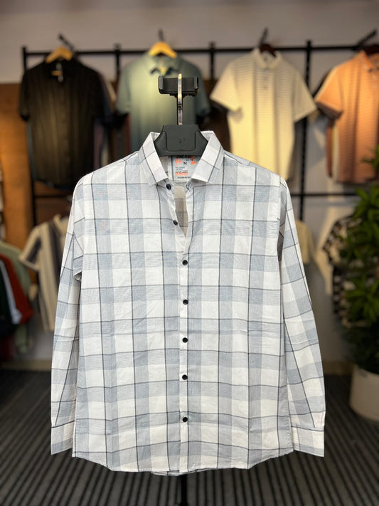 White and Ash Colour Check Shirt | ck