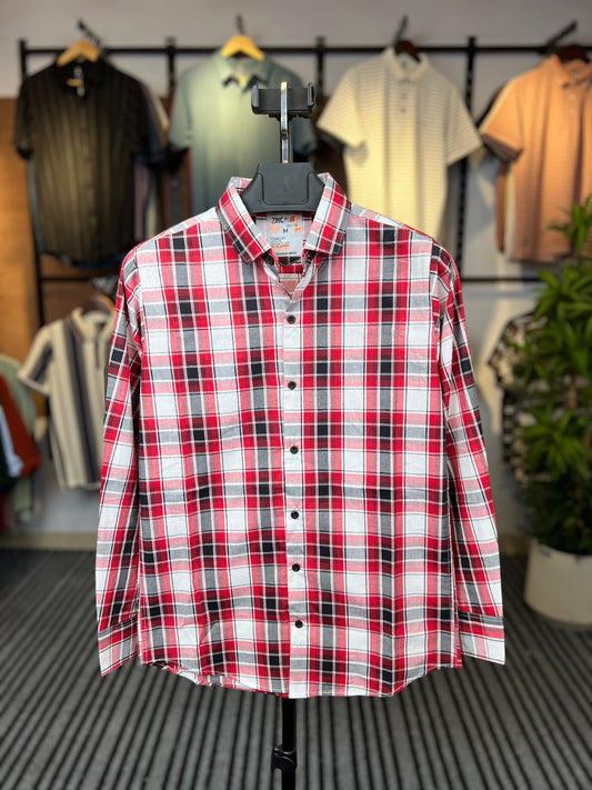 White and Red Colour Check Shirt | ck
