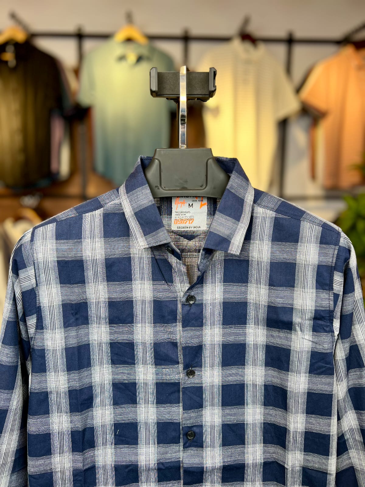 Navy Blue  Colour Check Shirt | ck
