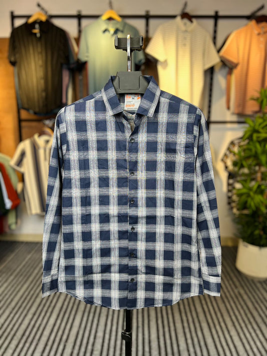 Navy Blue  Colour Check Shirt | ck