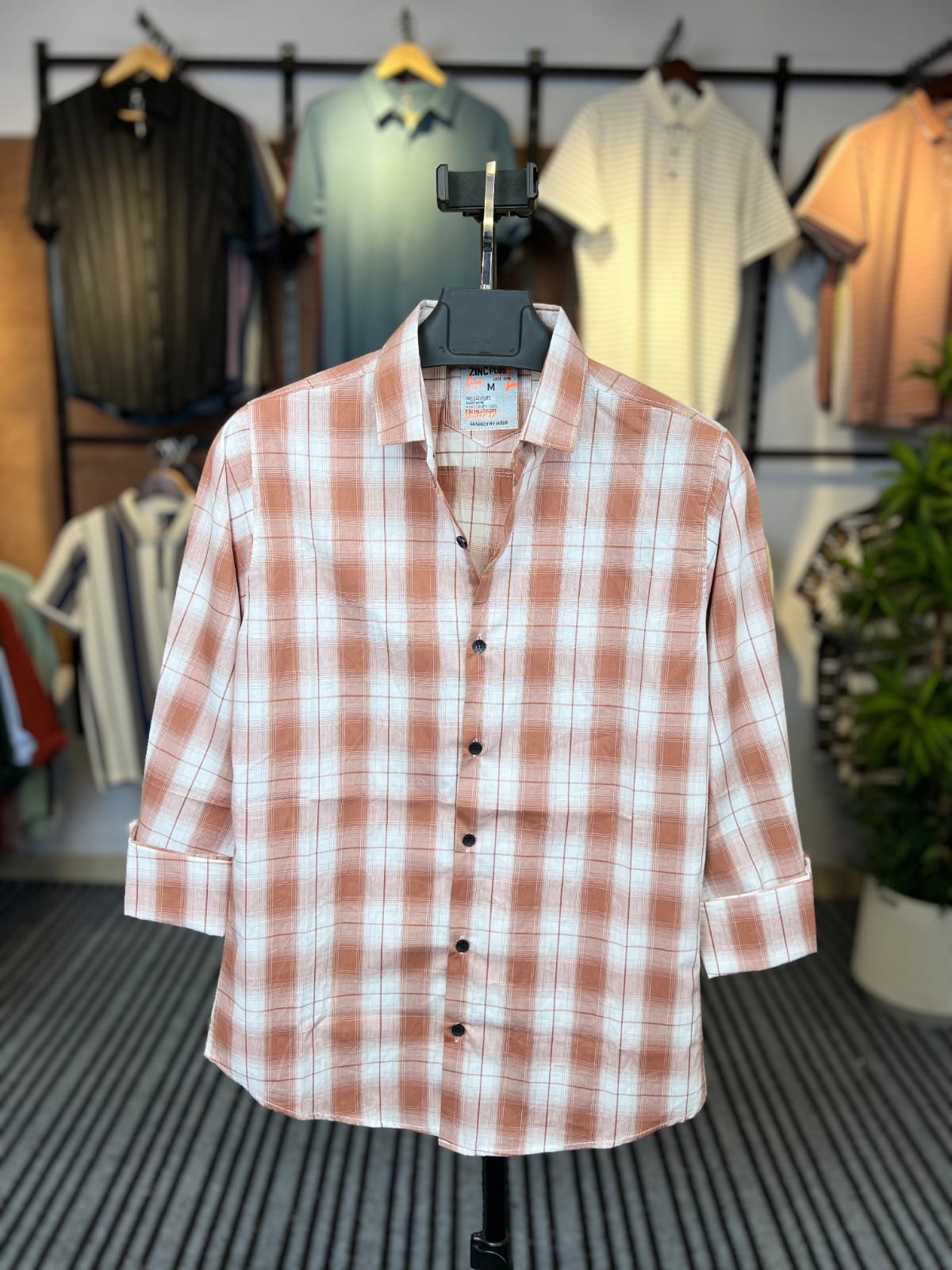 White And Brown Colour Check Shirt | ck