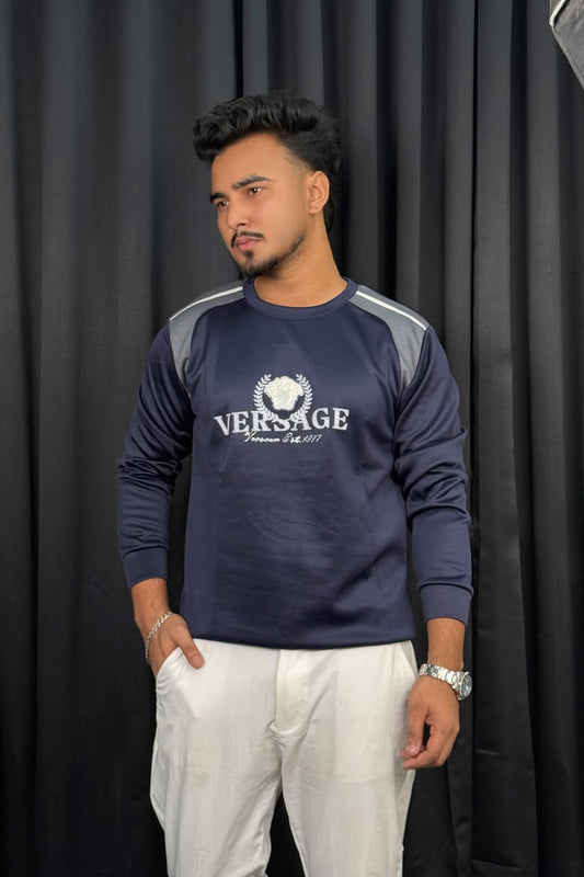 Navy Bule Contarst Sweatshirt |PRS
