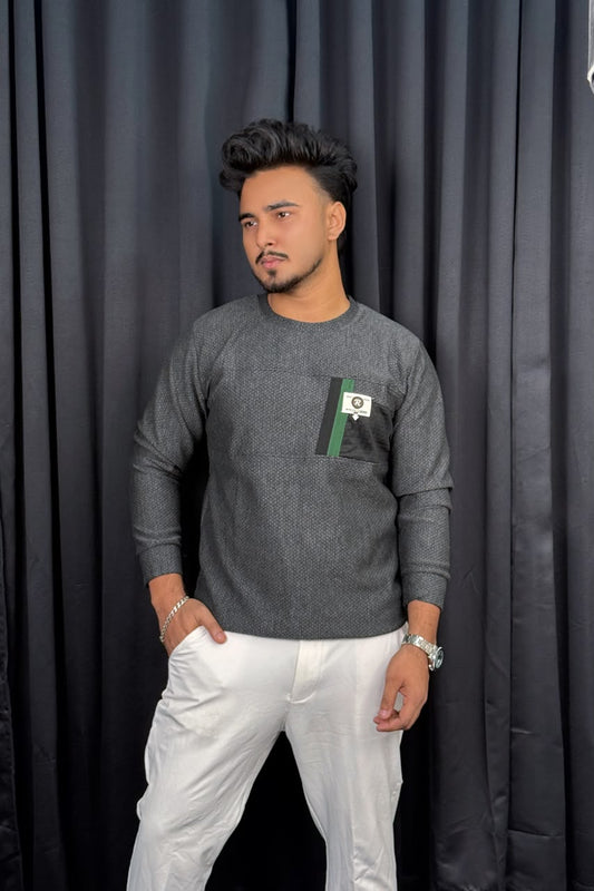 Charcoal Gray Colour Sweatshirt |QRS
