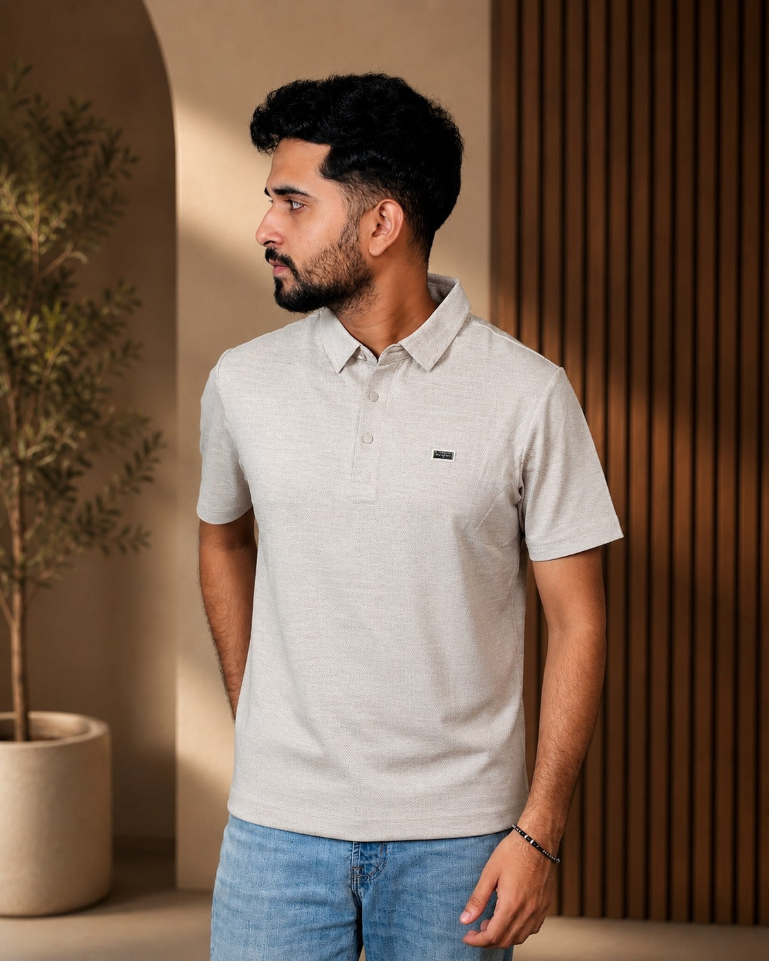 Light Cream Polo T-Shirt |DIO