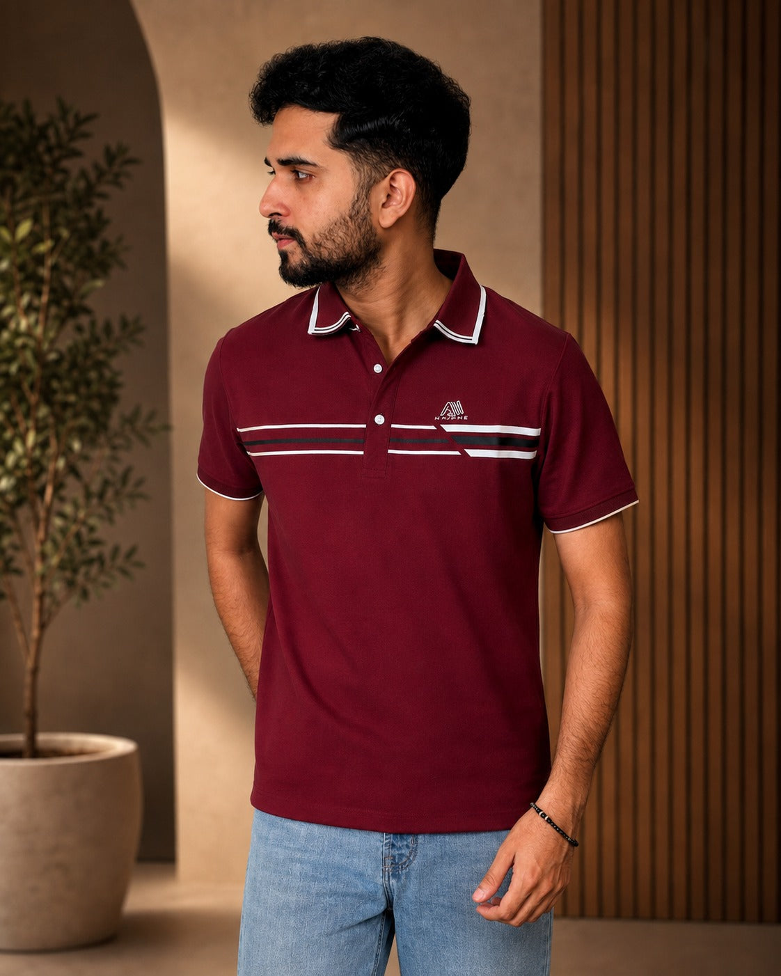 Maroon Polo T-Shirt |NE1