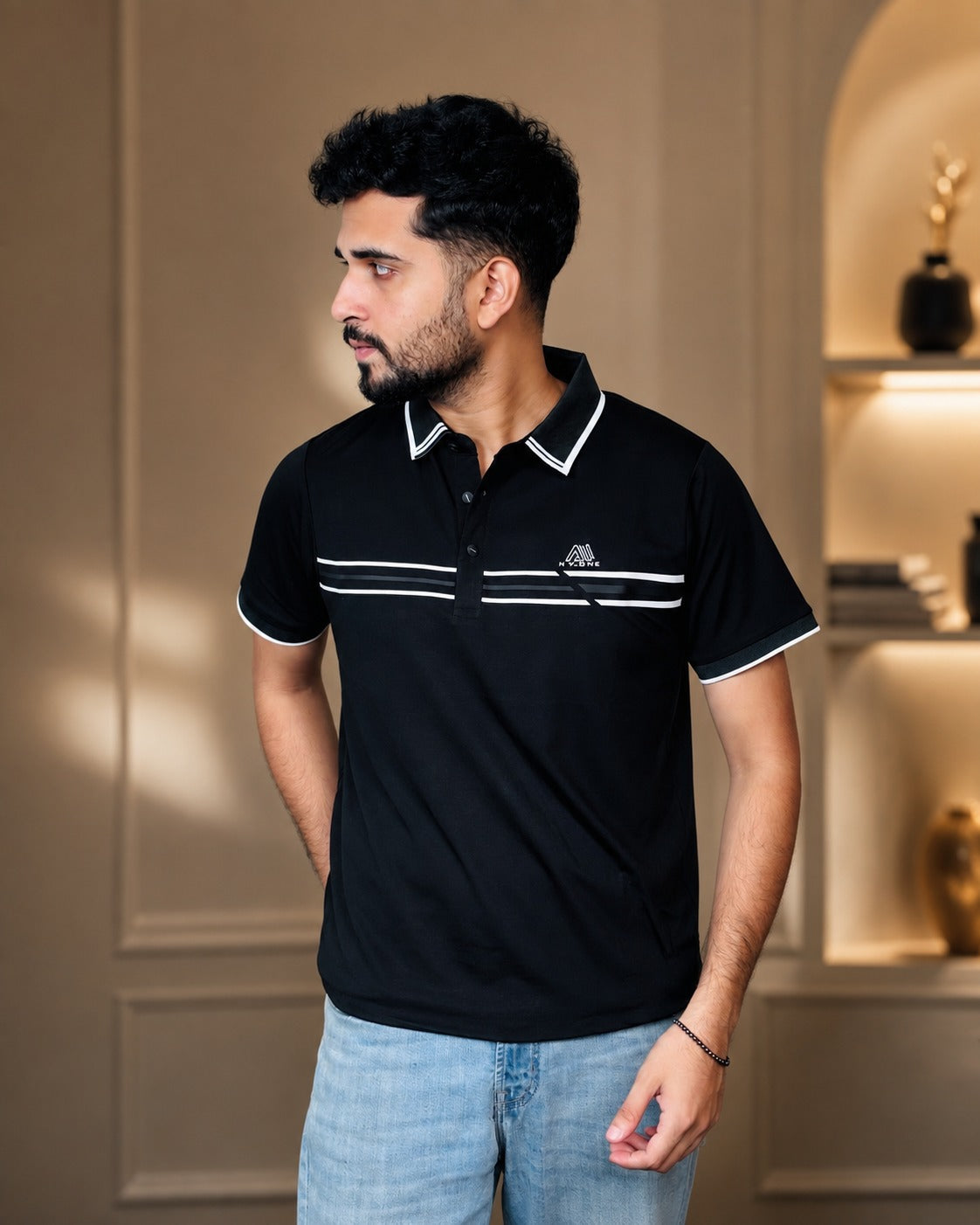 Black Polo T-Shirt |NE1