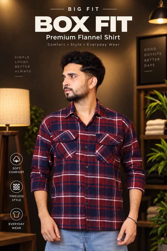 Wine Black Check Shirt-BX1