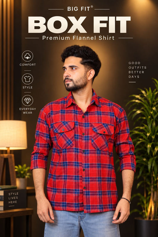 Red Blue Check Shirt-BX1